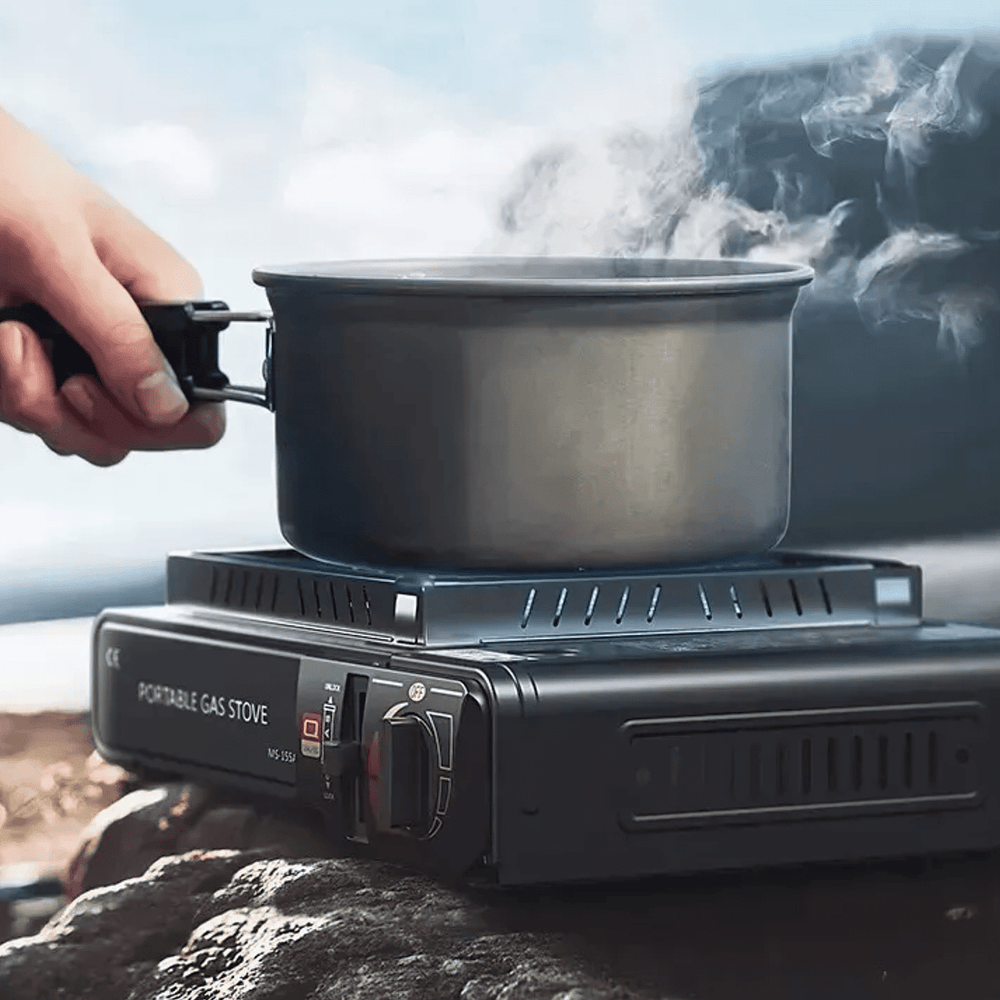 COCINILLA PORTÁTIL A GAS DUAL CAMPING EN CAJA 