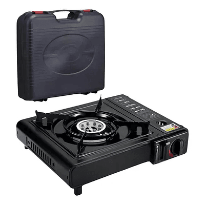 COCINILLA PORTÁTIL A GAS DUAL CAMPING CON MALETA 