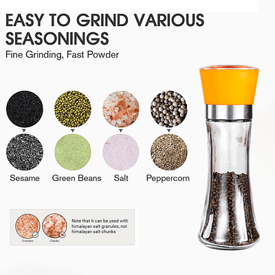 MOLINILLO DE VIDRIO PARA PIMIENTA Y SAL GRUESA 300ML