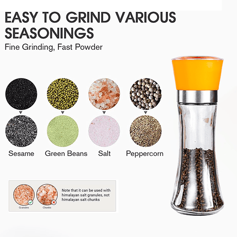 MOLINILLO DE VIDRIO PARA PIMIENTA Y SAL GRUESA 300ML