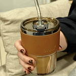 VASO DE VIDRIO CON FUNDA + BOMBILLA 