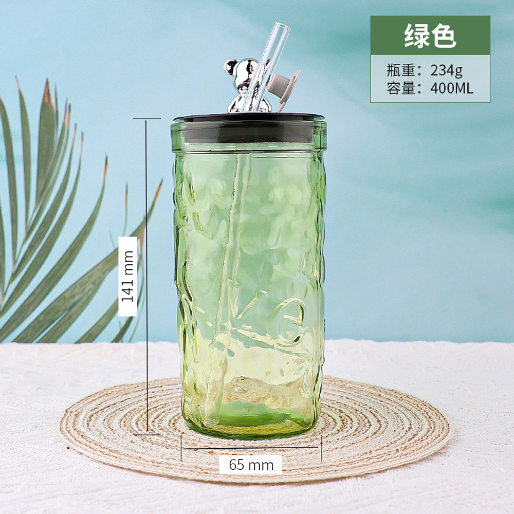VASO GLASS VIDRIO OSITO + BOMBILLA DE VIDRIO