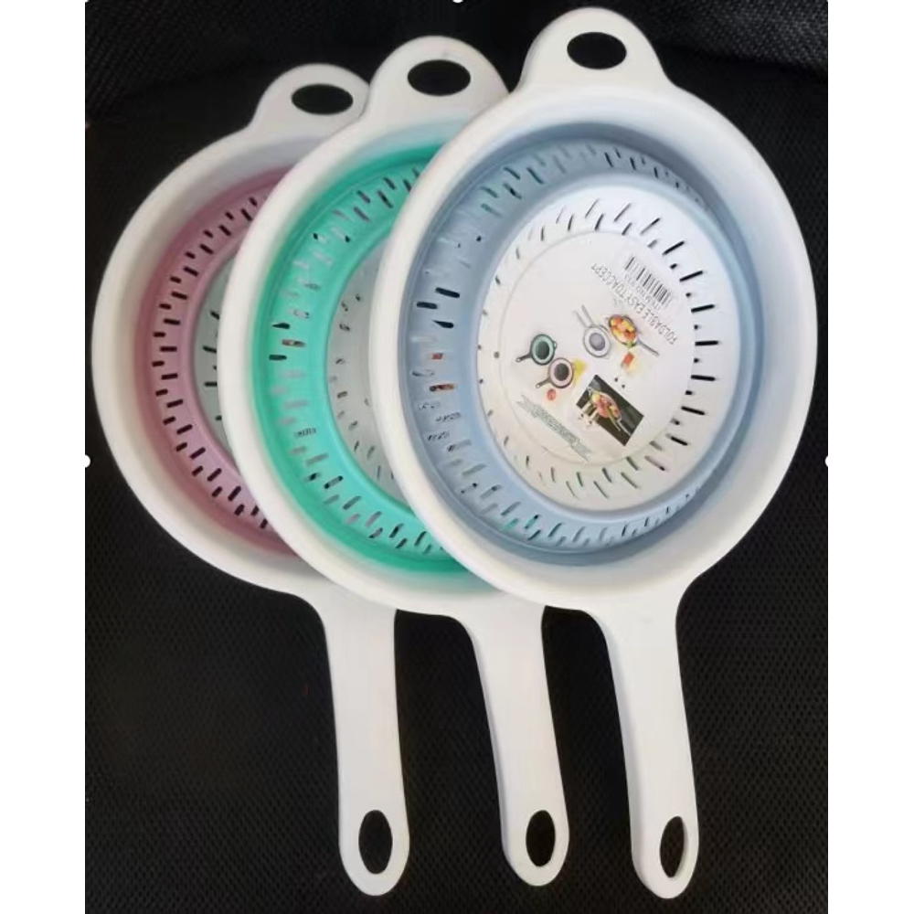 COLADOR PLEGABLE REDONDO CON MANGO 