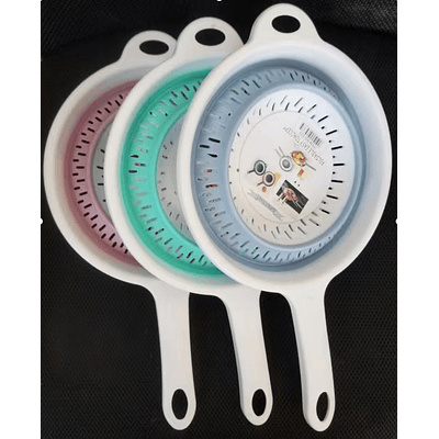 COLADOR PLEGABLE REDONDO CON MANGO 