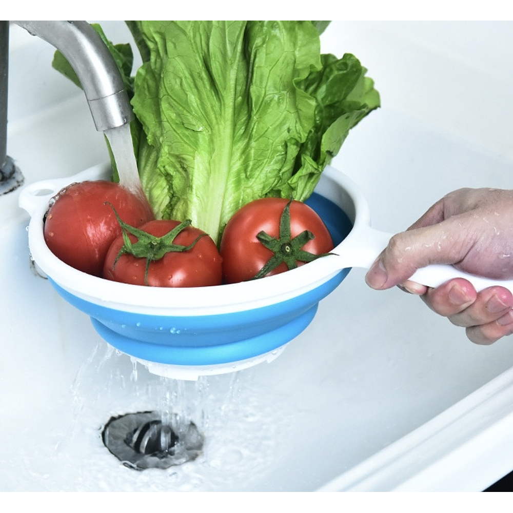 COLADOR PLEGABLE REDONDO CON MANGO 