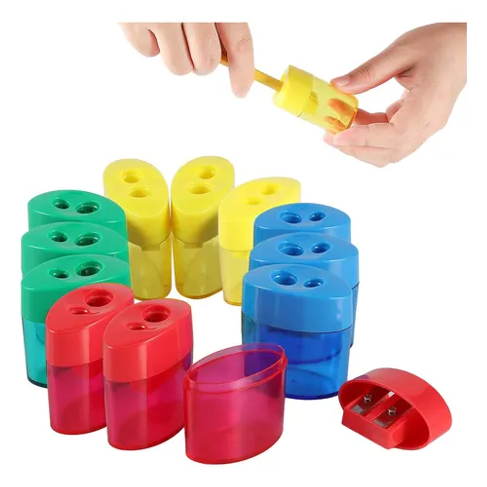 DOCENA SACA PUNTAS DOBLE CON CONTENEDOR  1