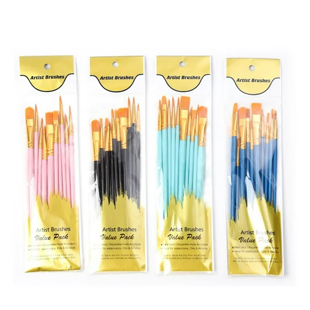 SET DE PINCELES OLEO PUNTA REDONDA 10 UNDS