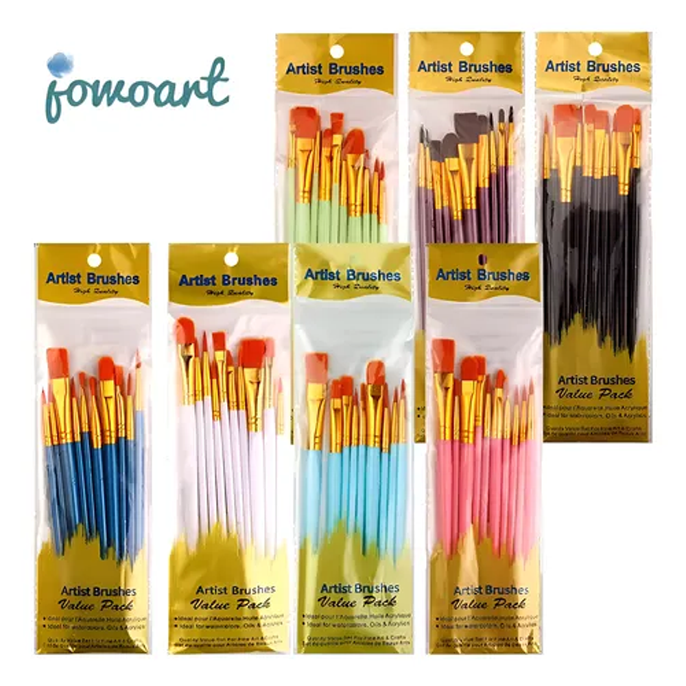 SET DE PINCELES OLEO PUNTA REDONDA 10 UNDS