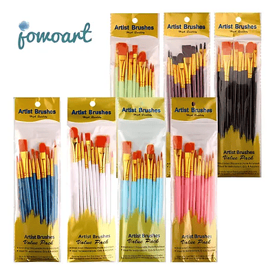 SET DE PINCELES OLEO PUNTA REDONDA 10 UNDS