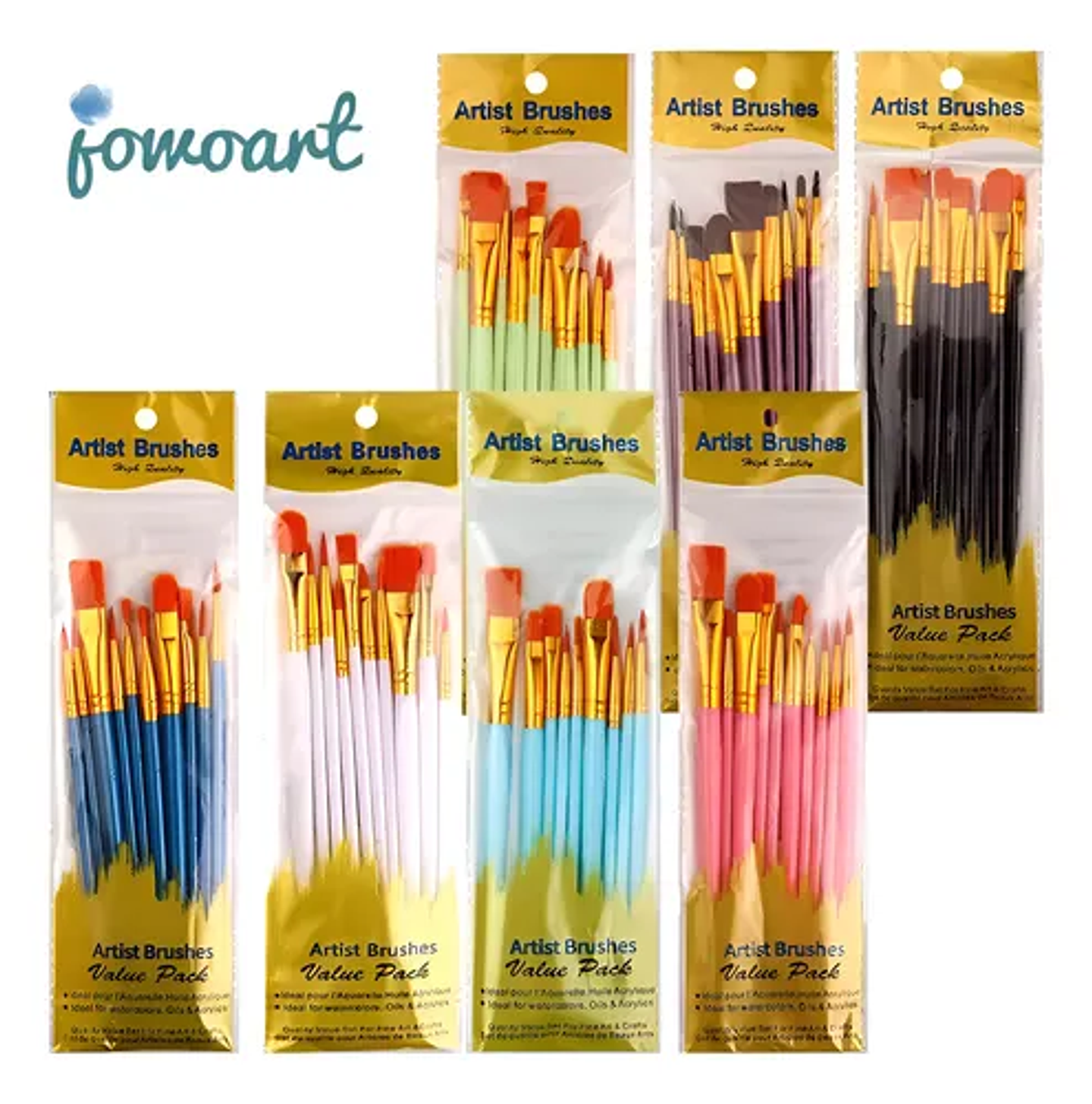 SET DE PINCELES OLEO PUNTA REDONDA 10 UNDS 2