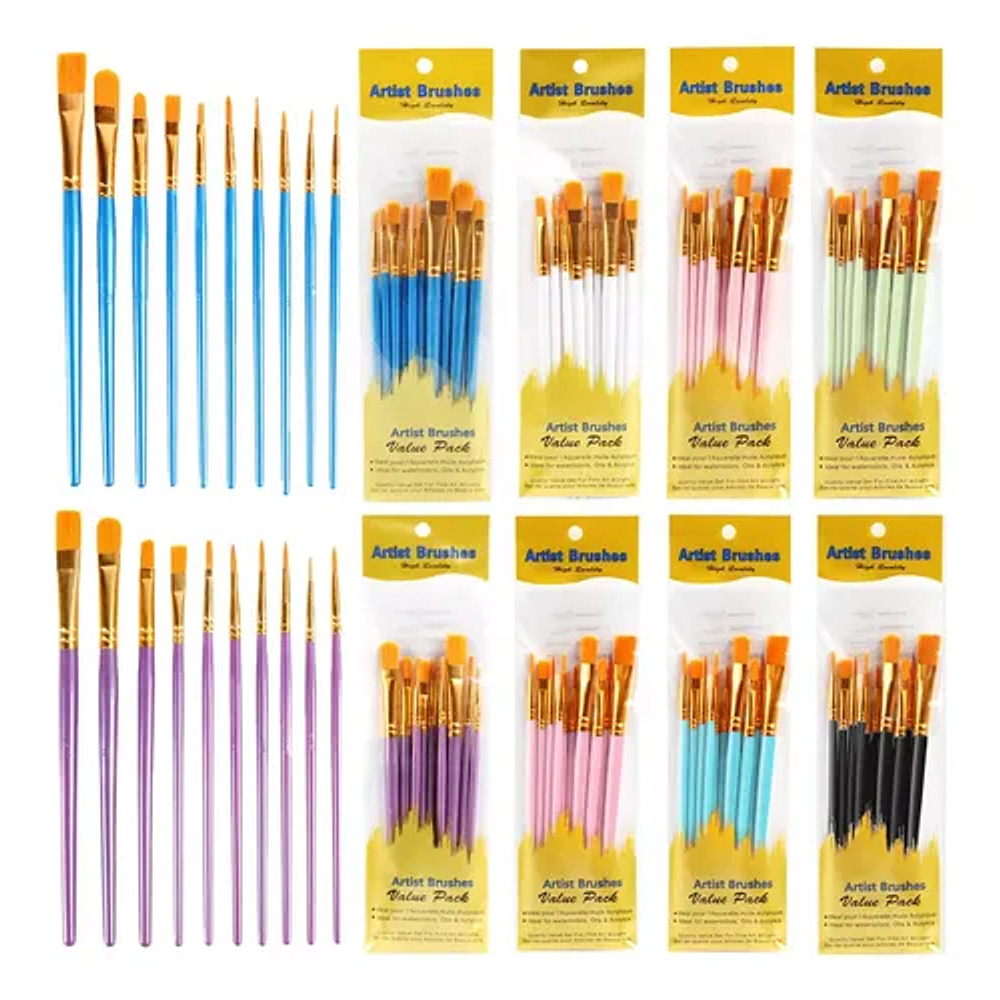 SET DE PINCELES OLEO PUNTA REDONDA 10 UNDS