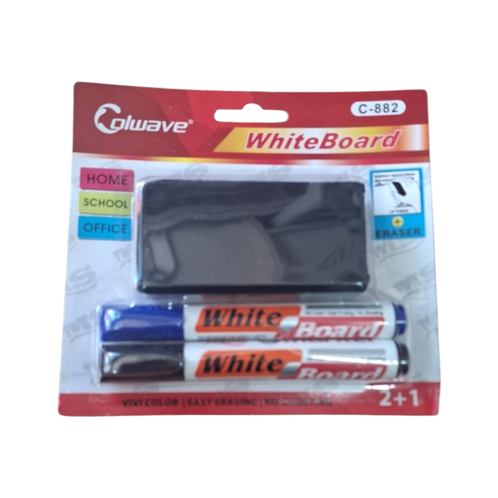 SET DE 2 MARCADORES DE PIZARRA CON BORRADOR