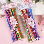 LIMPIA PIPAS DE 30CM PAQUETE DE 50 UNIDADES + OJITOS Y POMPONCITOS