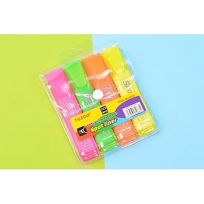 PACK 4 DESTACADORES SPORT LINER FLUOR PUNTA GRUESA