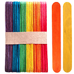 PALO DE HELADO MADERA GRUESO COLORES 50UNDS (BAJA LENGUA)