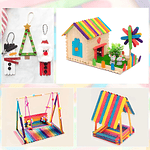 PALO DE HELADO MADERA DELGADO COLORES 50UNDS 