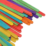 PALO DE HELADO MADERA DELGADO COLORES 50UNDS 