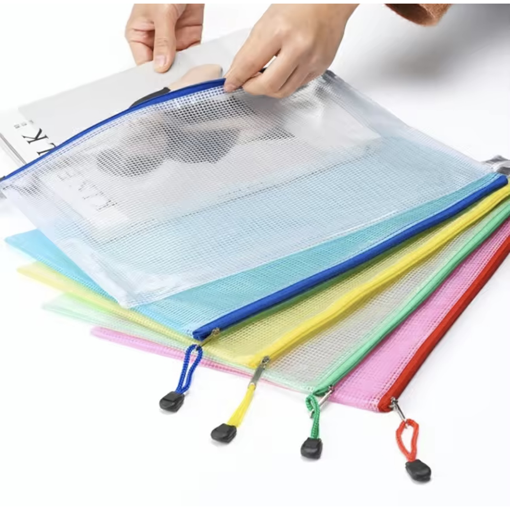 SOBRE CARPETA ORGANIZADOR DE PAPELES A4 CON CIERRE TRANSPARENTE 