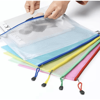 SOBRE CARPETA ORGANIZADOR DE PAPELES A4 CON CIERRE TRANSPARENTE 