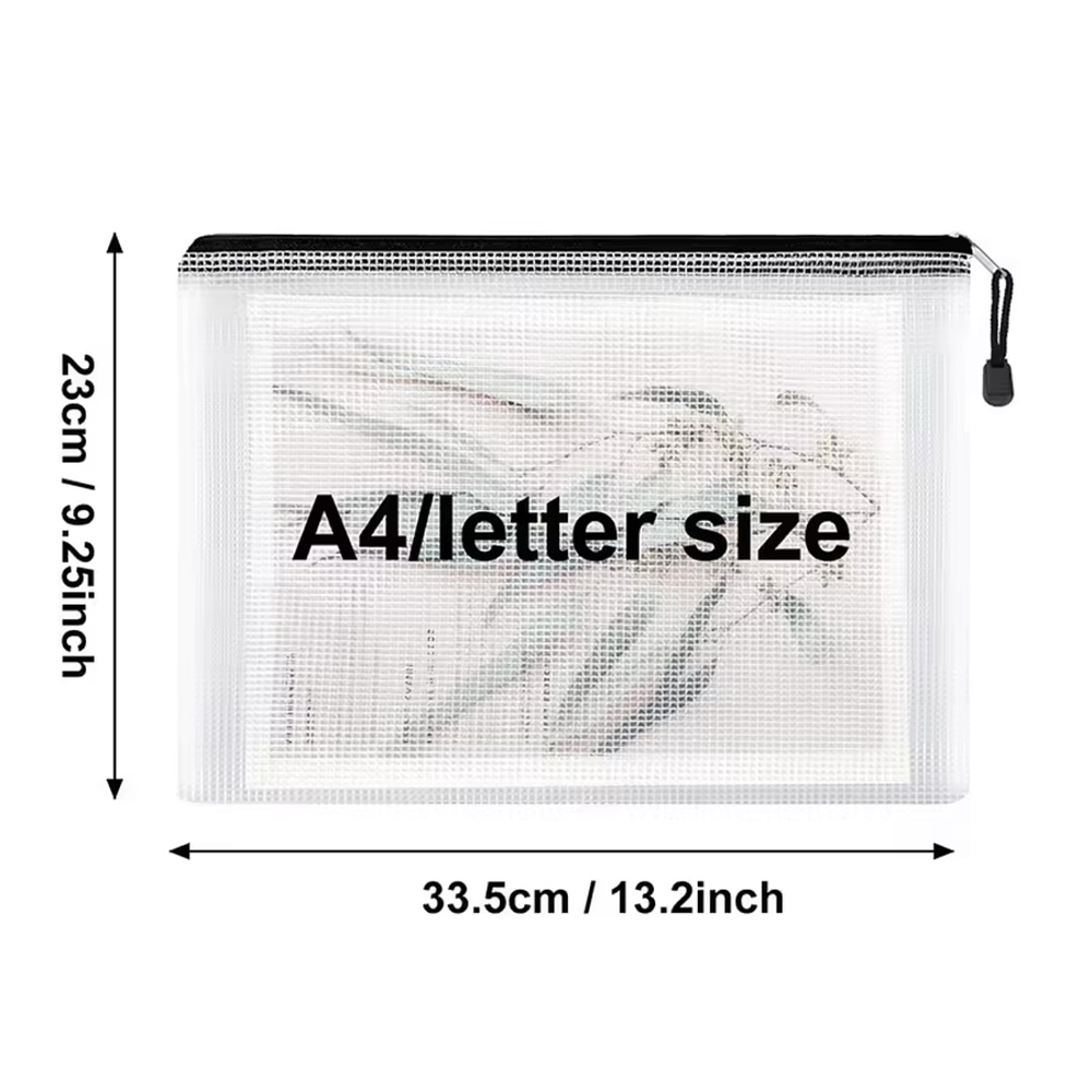 SOBRE CARPETA ORGANIZADOR DE PAPELES A4 CON CIERRE TRANSPARENTE 