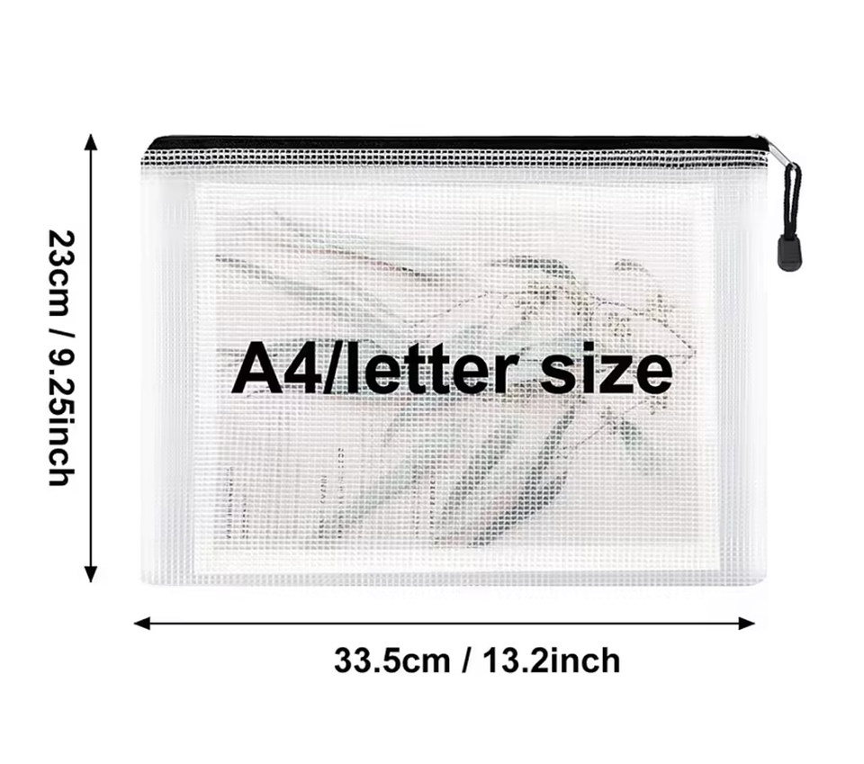 SOBRE CARPETA ORGANIZADOR DE PAPELES A4 CON CIERRE TRANSPARENTE  6