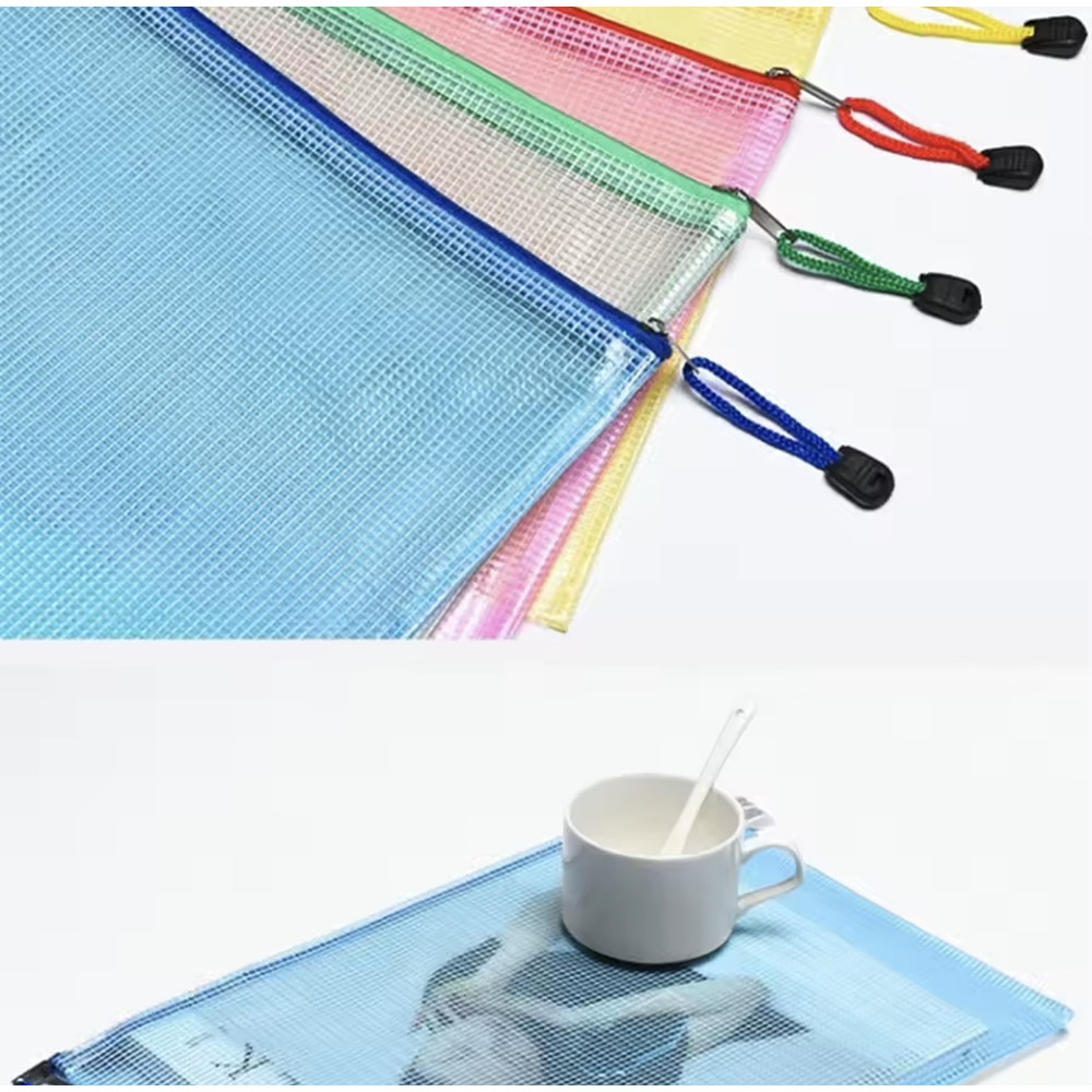 SOBRE CARPETA ORGANIZADOR DE PAPELES A4 CON CIERRE TRANSPARENTE 