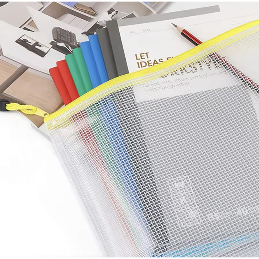 SOBRE CARPETA ORGANIZADOR DE PAPELES A4 CON CIERRE TRANSPARENTE 