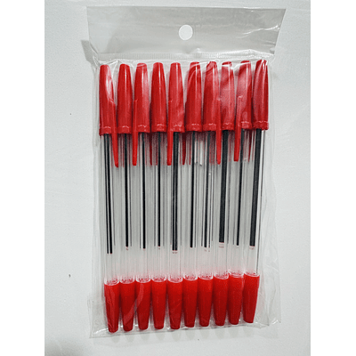 SET 10 LAPIZ PASTA ROJO EN BOLSA