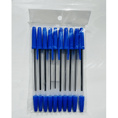 SET 10 LAPIZ PASTA AZUL EN BOLSA