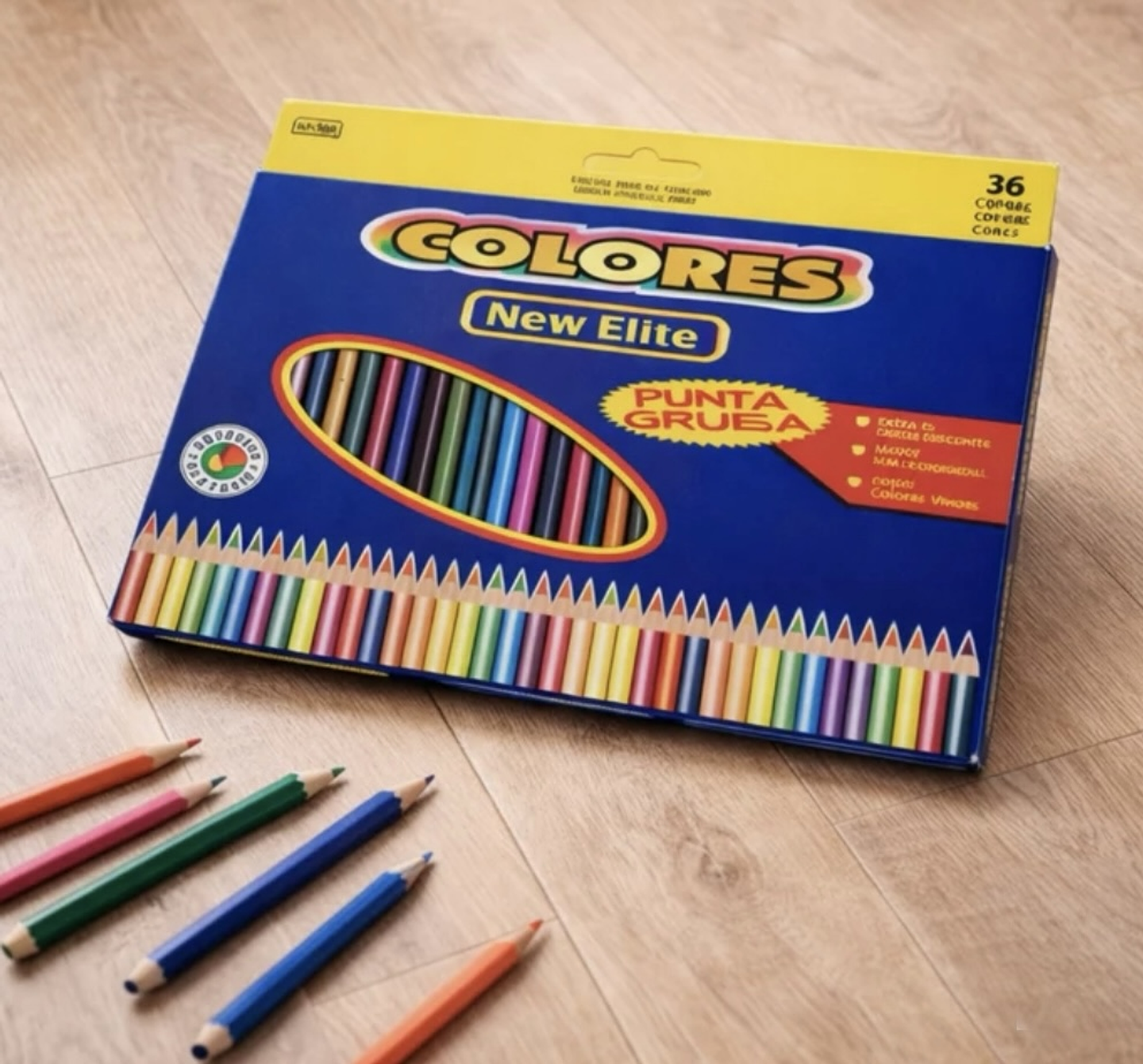 SET 36 LAPICES DE COLORES PUNTA GRUESA NEW ELITE  4