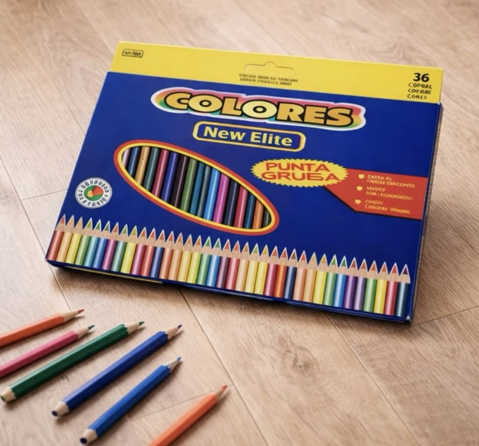 SET 36 LAPICES DE COLORES PUNTA GRUESA NEW ELITE  4