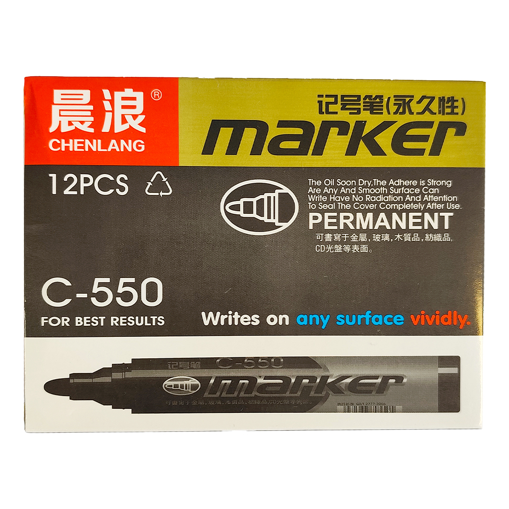 MARCADOR PERMANENTE CAJA 12 UNIDADES SURTIDO NEGRO, AZUL, ROJO 