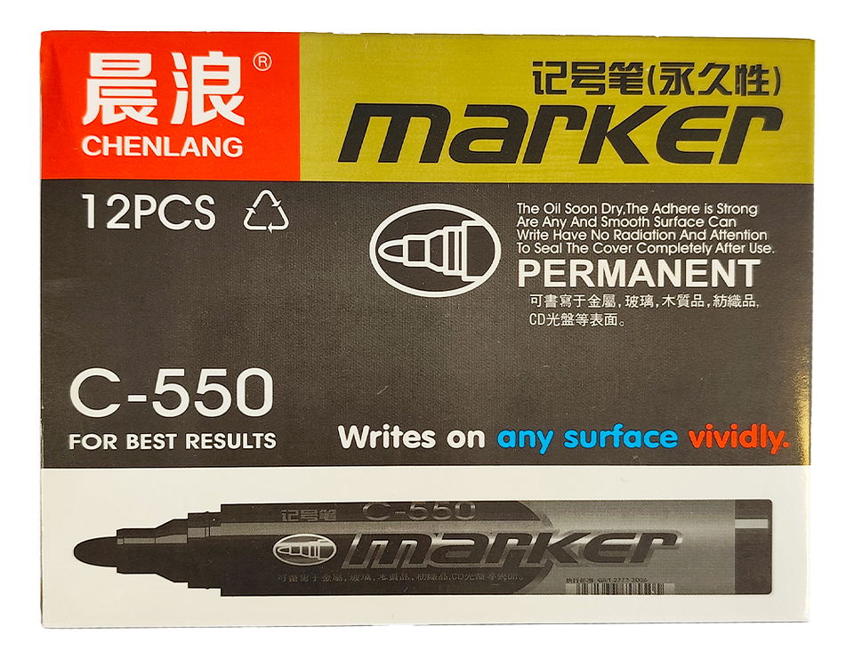 MARCADOR PERMANENTE CAJA 12 UNIDADES SURTIDO NEGRO, AZUL, ROJO  1