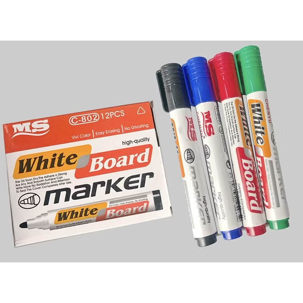 MARCADOR PARA PIZARRA CAJA 12 UNIDADES SURTIDO NEGRO, AZUL, ROJO 