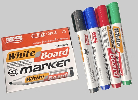 MARCADOR PARA PIZARRA CAJA 12 UNIDADES SURTIDO NEGRO, AZUL, ROJO 