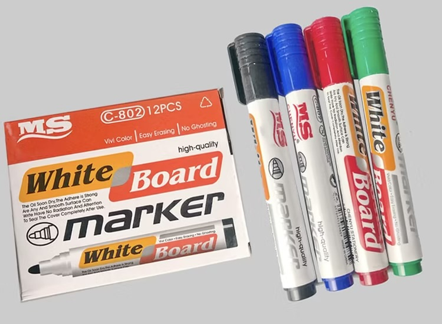 MARCADOR PARA PIZARRA CAJA 12 UNIDADES SURTIDO NEGRO, AZUL, ROJO  1