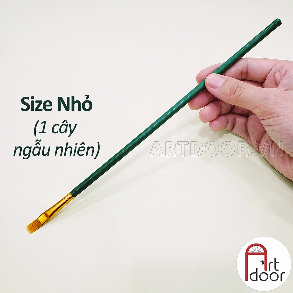 SET 12 PINCELES PLANOS ARTÍSTICOS COLOR VERDE 5