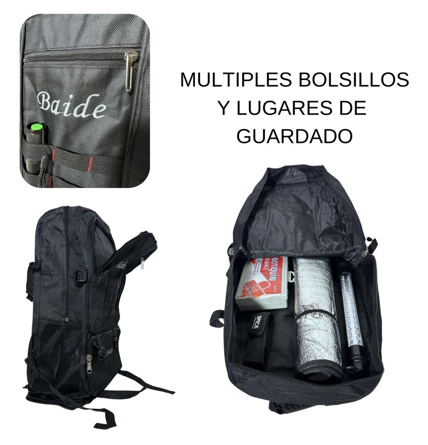 MOCHILA TÁCTICA TREKKING POLIESTER EXPANDIBLE 4 BOLSILLOS  6