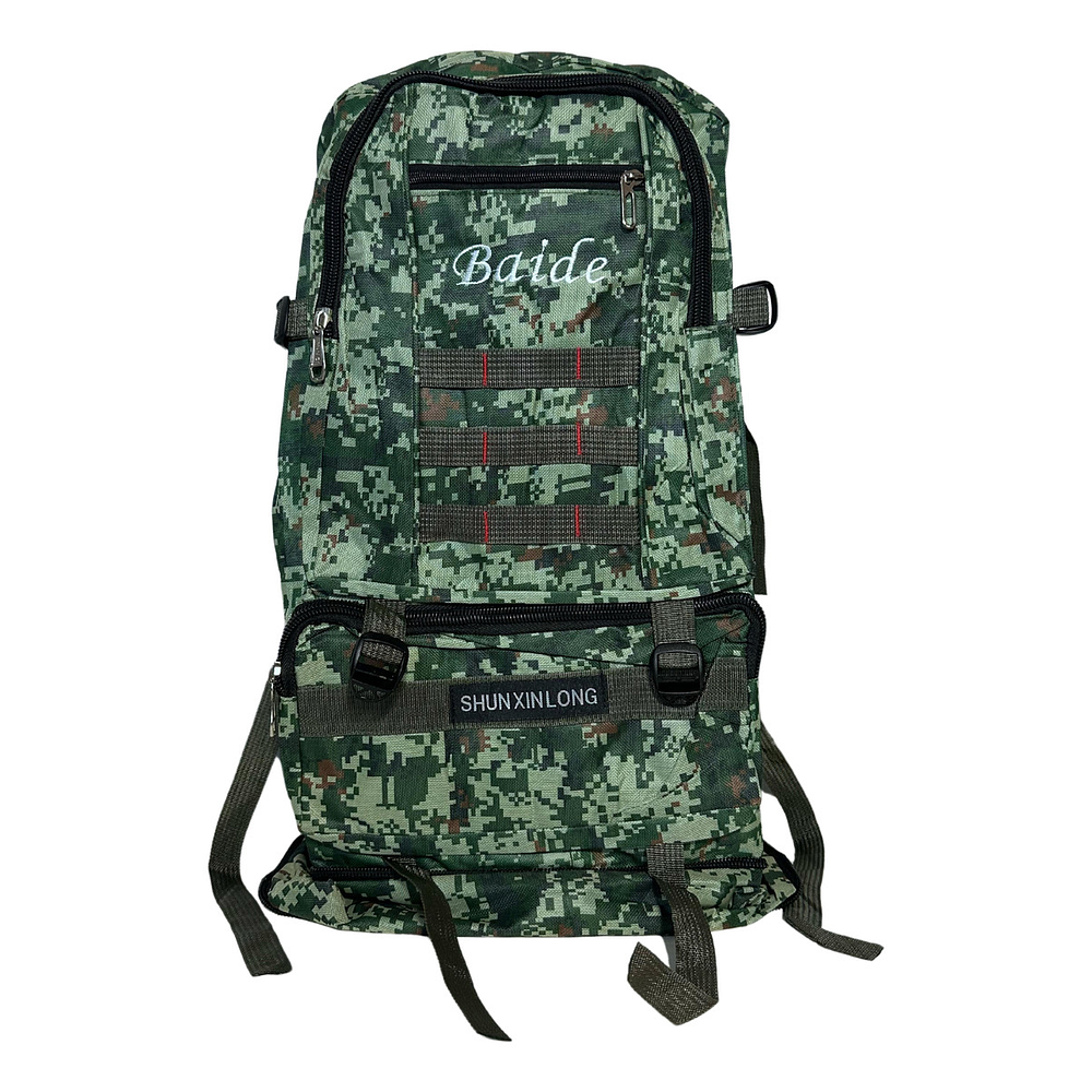 MOCHILA TÁCTICA TREKKING POLIESTER EXPANDIBLE 4 BOLSILLOS 