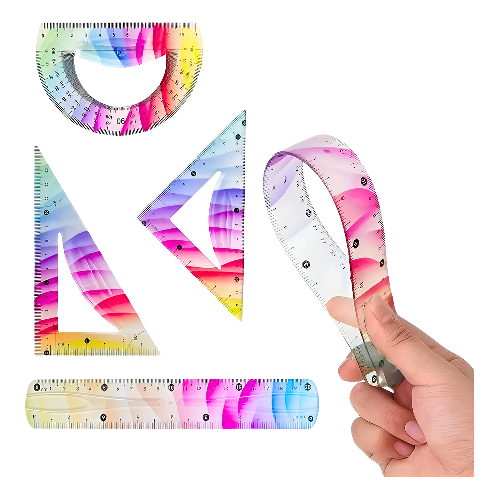 SET DE REGLAS FLEXIBLES 3 PIEZAS 20CM
