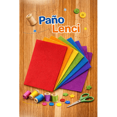PAÑO LENCI 6 HOJAS 6 COLORES TAMAÑO A4