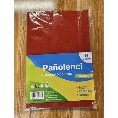 PAÑO LENCI 6 HOJAS 6 COLORES TAMAÑO A4