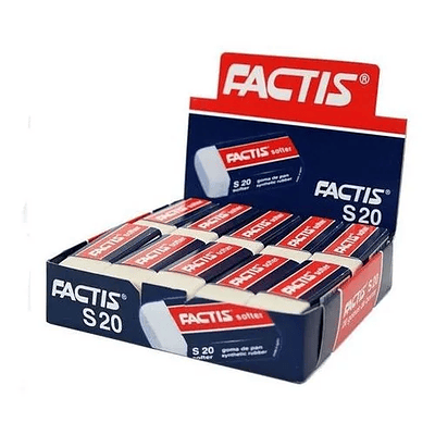GOMA DE BORRAR FACTIS S20 CAJA 20UNDS