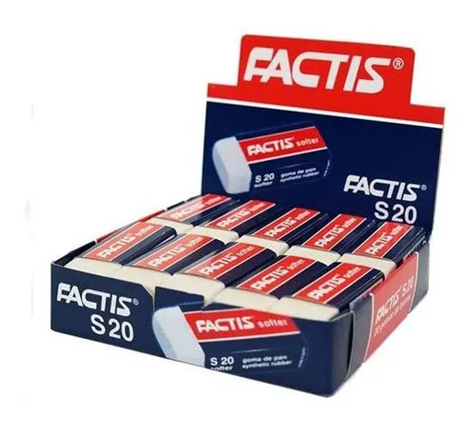 GOMA DE BORRAR FACTIS S20 CAJA 20UNDS 1