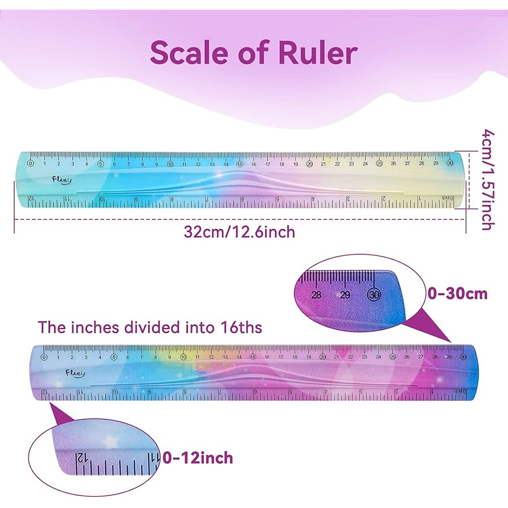 REGLA FLEXIBLE MULTICOLOR DE 30CM