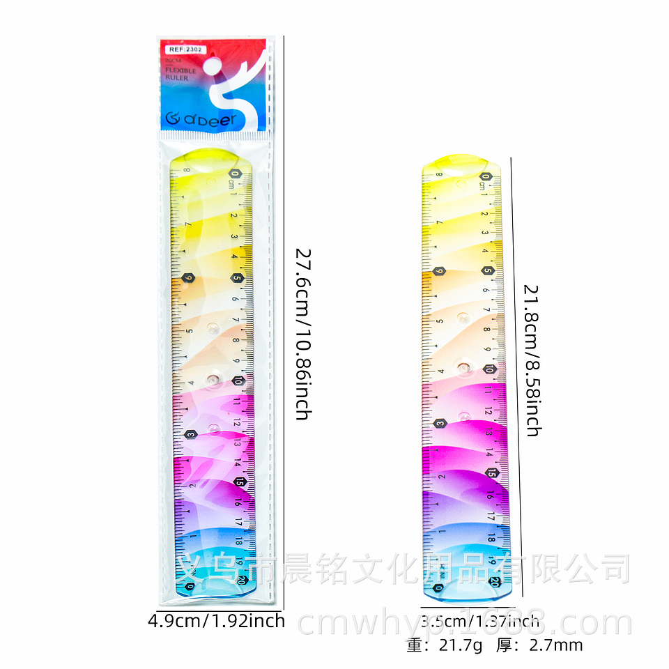 REGLA FLEXIBLE MULTICOLOR DE 20CM 1