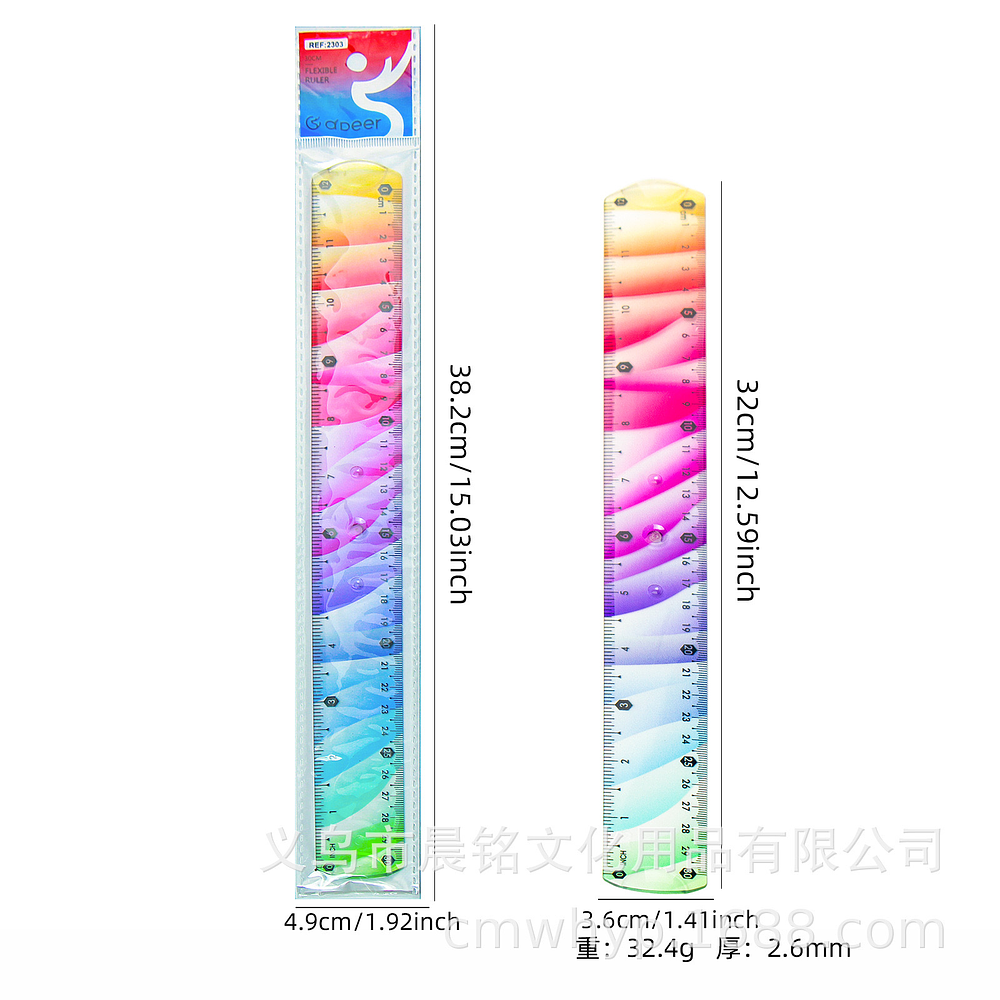 REGLA FLEXIBLE MULTICOLOR DE 30CM