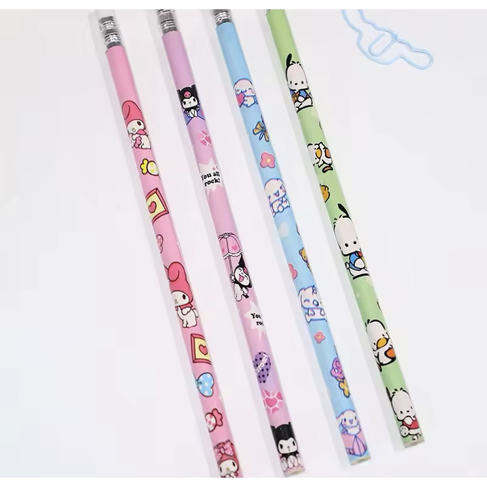 SET 12 LÁPIZ GRAFITO 2B CON GOMA SANRIO 
