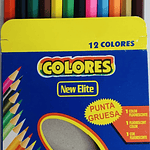 SET DE 12 COLORES CORTO 8.5CM NEW ELITE 