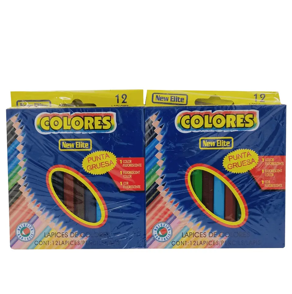 SET DE 12 COLORES CORTO 8.5CM NEW ELITE  9